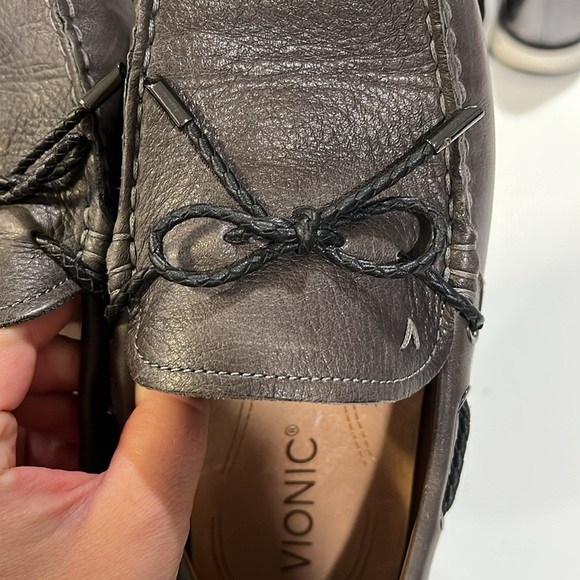 Vionic - Gray/Brown Leather Slip-On Loafers, Driving, 8 - Picture 8 of 9